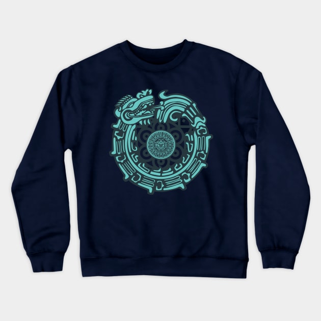 Quetzalcoatl Aztec Maya Dragon Crewneck Sweatshirt by soulfulprintss8